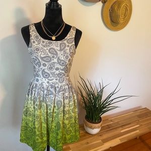 Lime Paisley Open Back Sundress